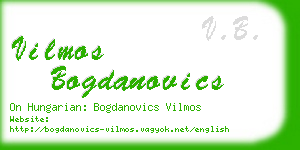 vilmos bogdanovics business card